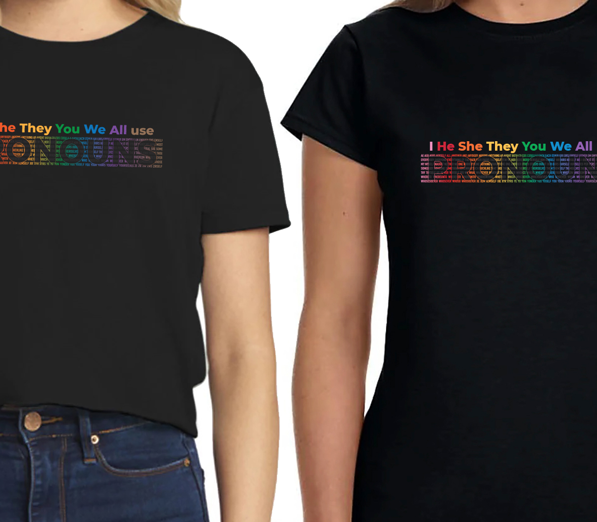 We All Use Pronouns - Fitted or Cropped T-Shirt